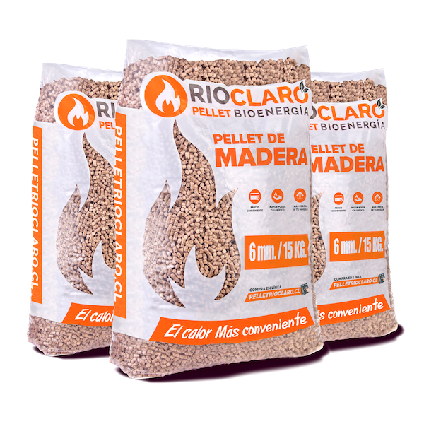 Pellet de Madera 3 Sacos x 15kg
