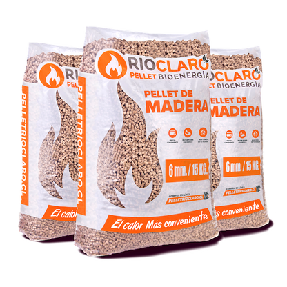 Pellet de Madera 3 Sacos x 15kg