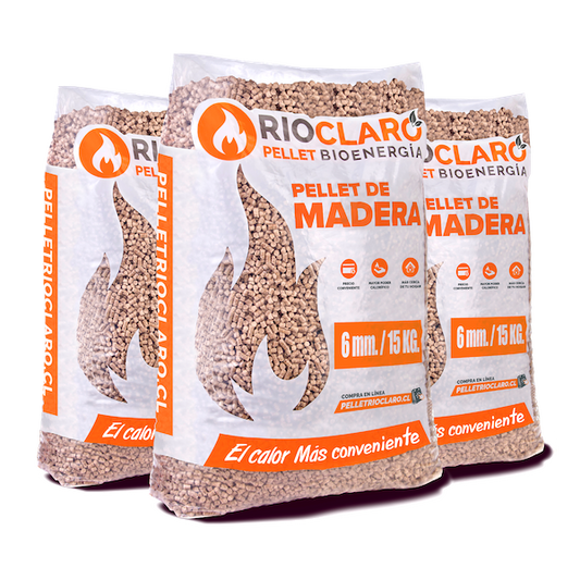 Pellet de Madera 3 Sacos x 15kg