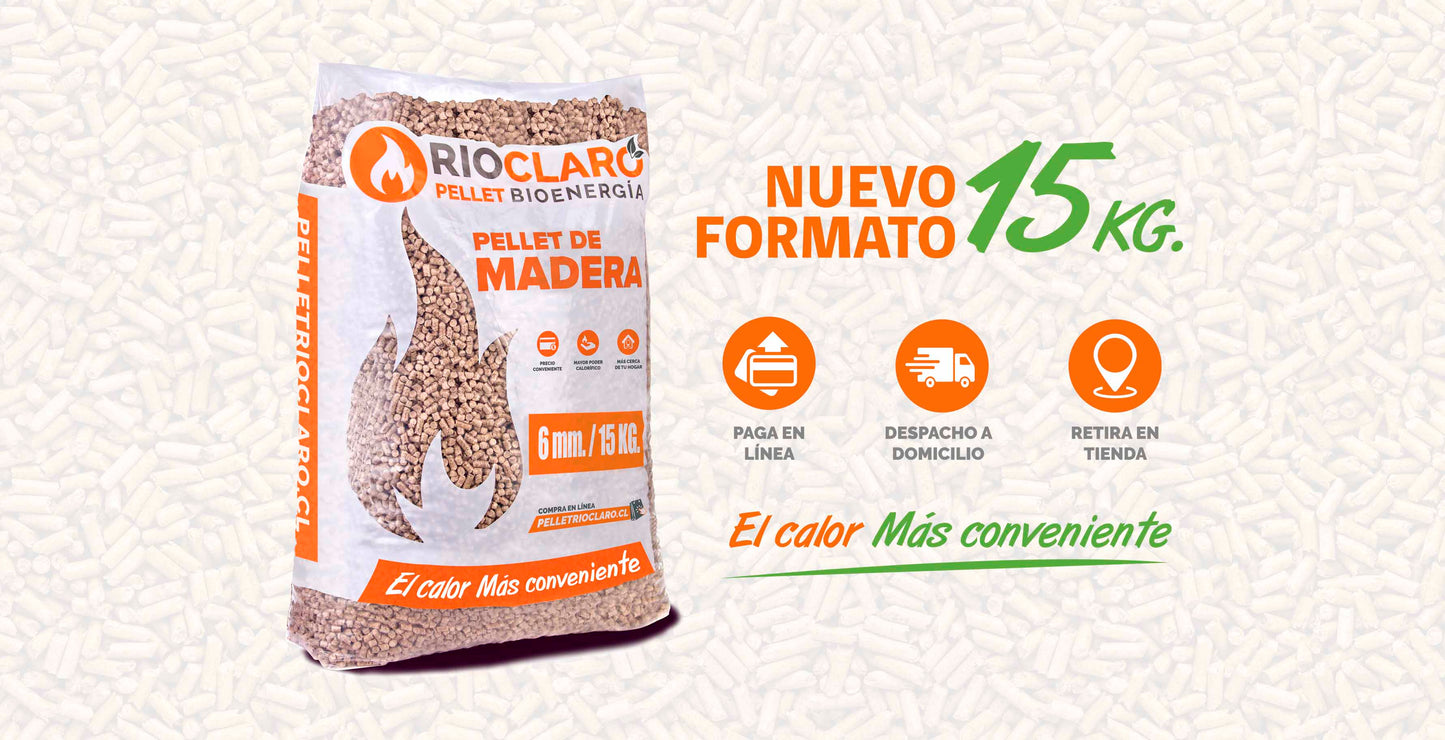 Pellet de Madera 3 Sacos x 15kg
