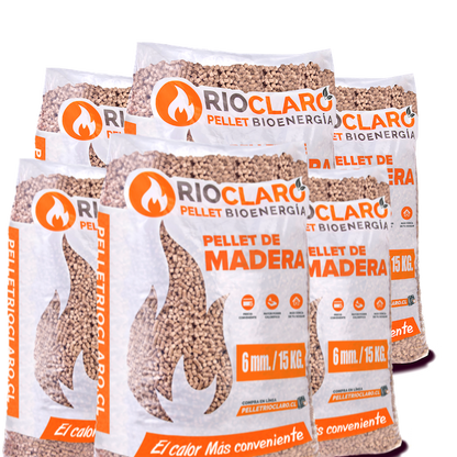 Pellet de Madera 6 sacos x 15kg