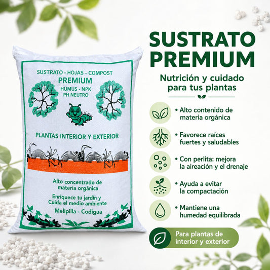 Sustrato Premium - Compost - NPK - Perlita 40 Litros X 3 Sacos