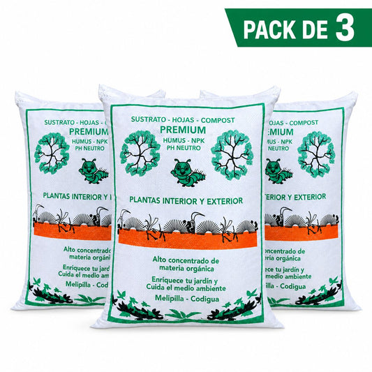 Sustrato Premium - Compost - NPK - Perlita 40 Litros X 3 Sacos